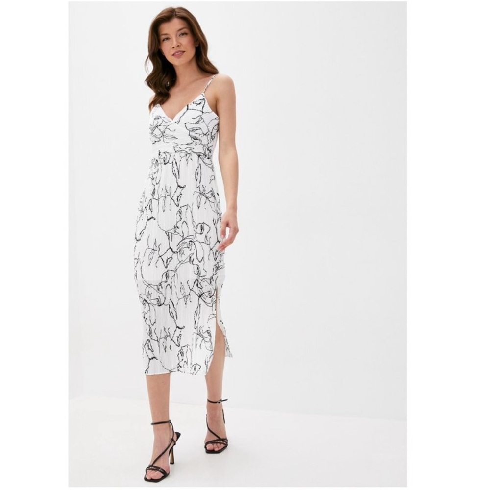 NWT Banana Republic Print Plissé Midi Dress